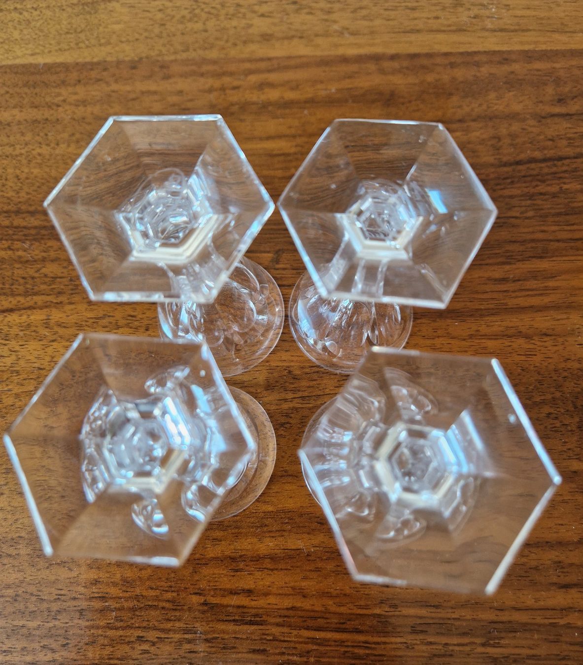 Moser Bicchieri: 4  Moser Kristall Gläser Schnaps oder Likör , Hexagon Fuss – Nuovo (secondo la descrizione) da Bern venduto da Antikbatik 7