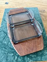 Midcentury Skandinavische Teak Apéroplatte mit Holzbrett