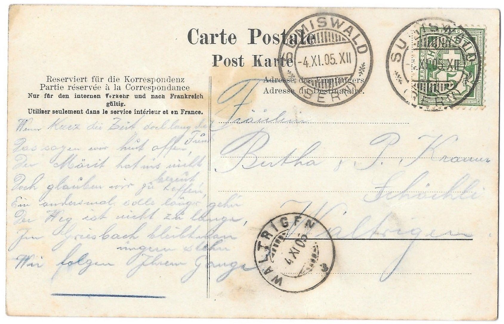 Cartoline postali: Sumiswald 3 Bilder Halde Villa Burger Kirche – Usato da Olten venduto da clotaldi 1