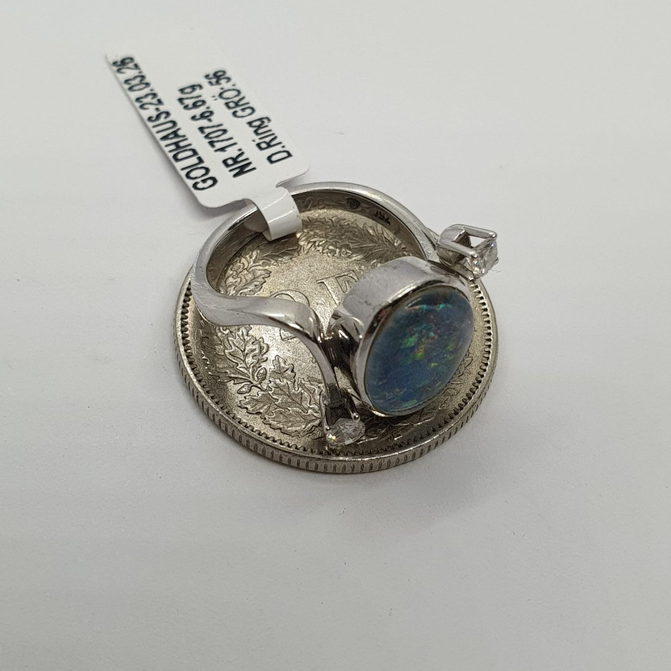 Anelli: Echt 18K Gold - Opal, Brilliant Ring – Usato da Luzern venduto da Goldhaus-Luzern 5