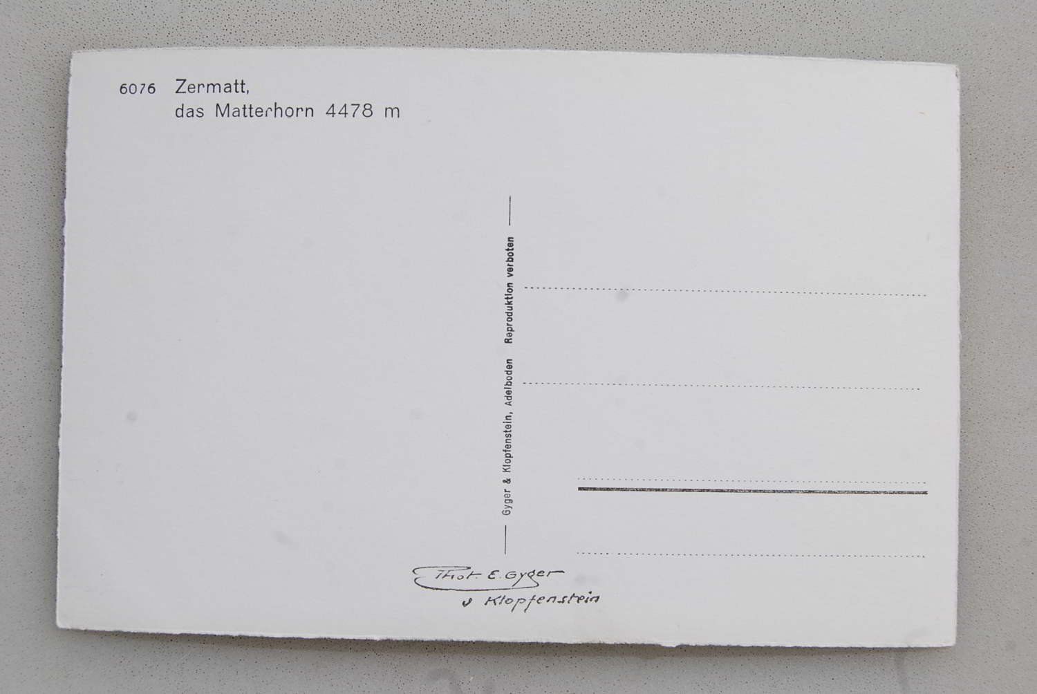 Ansichtskarten: AK Zermatt, das Matterhorn 4478 m – Gebraucht aus Rüfenacht BE von Toro06 1