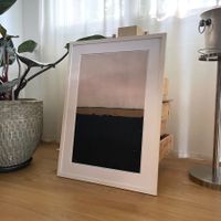 Horizon Blush Gold Schwarz Abstrakte Kunst Modern Acryl Bild