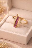 Neuer Silber Ring  mit pinken Rubinen, Gr. verstellbar 50