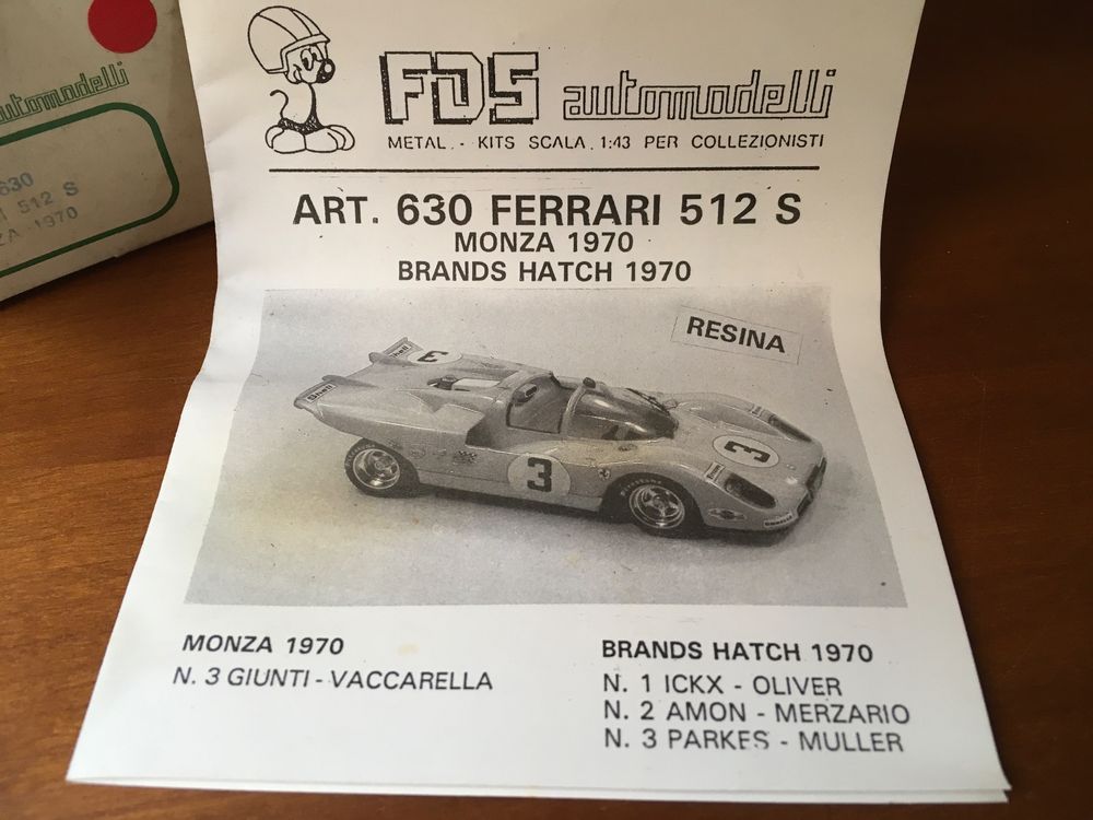 Kit Miniature Ferrari 512 S Coupé #3 Brands Hatch 1970 - Madyero 1/43 Résine