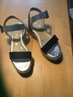 Plateausandalen Gr 40 Silber- schwarz- braun von Boden