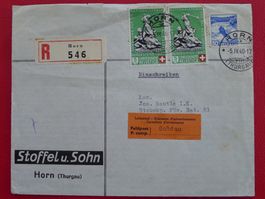 1940, B3 auf Brief: LEITZETTEL FELDPOST v. GOLDAU HORN - RAR