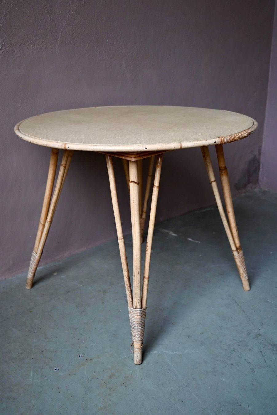 Tavoli: Table en rotin vintage années 60 – Usato da COLMAR venduto da Sophiebellelurette 4
