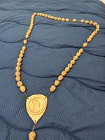 Rosenkranz mit Medaillon und Kreuz handgeschnitzt alt