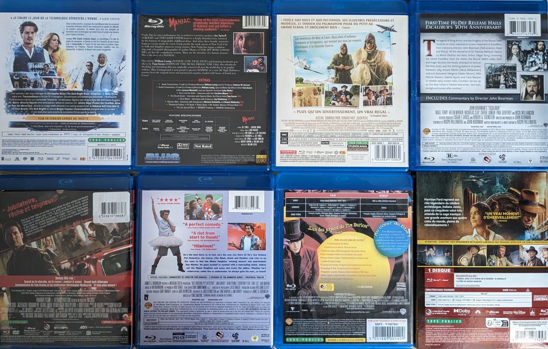 Tous les DVDs: Blu Ray VF lots de 8 – D'occasion à Vevey par Cadillacman 1