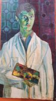 Selbstbildnis auf Holz "C. Brūgger" 1959 /91cm x 51 cm