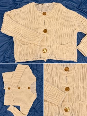 Strickjacke Damen beige mit Knöpfen guter Zustand M