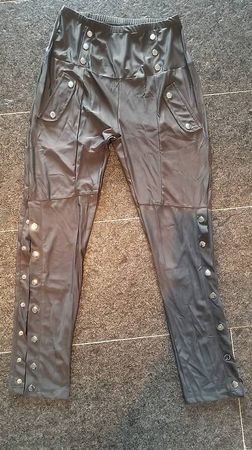 Leggings mit Knöpfen, grau, Gr. L, neu