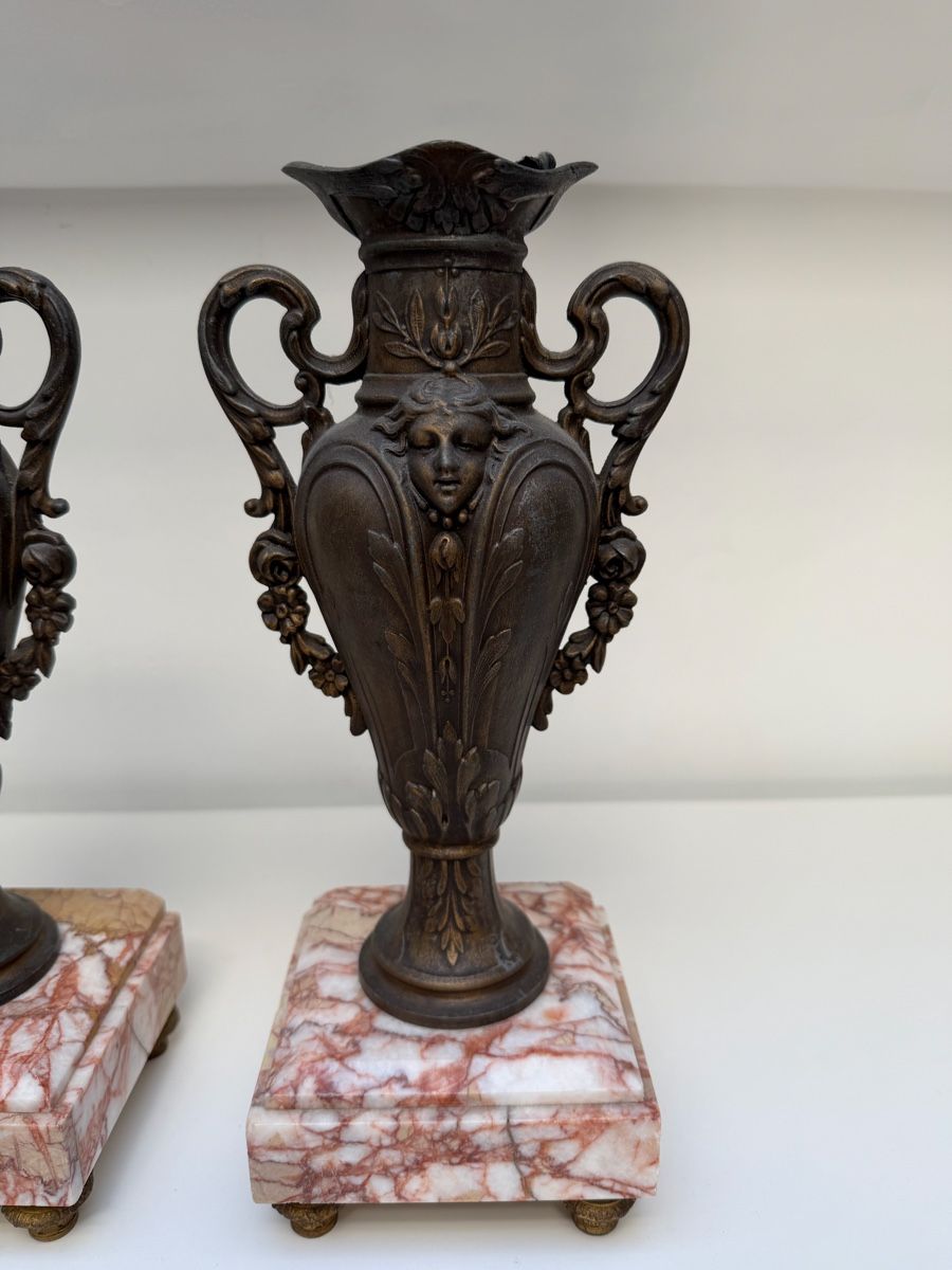 Vase & Récipients: Vintage Bronze Vases with Marble Base – D'occasion à Muttenz par c.car 5