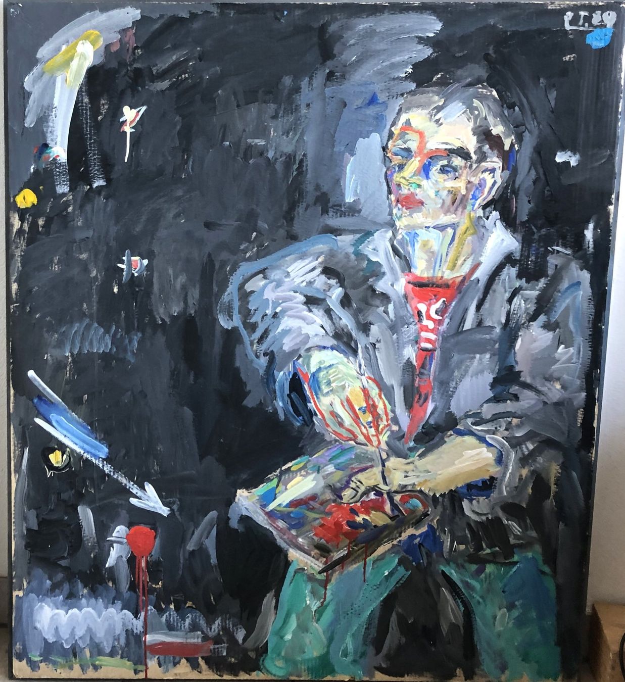 Dipinti: Philipp Trautmann (1960-2008) - Acrylgemälde - "Der Maler" – Usato da Schaffhausen venduto da durruti