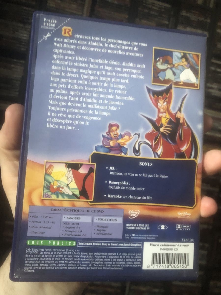 Alle DVDs: Aladdin : Le Retour de Jafar - dvd – Gebraucht aus Lausanne von fransadpop 1