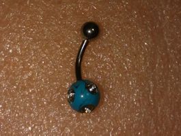 bauchnabel piercing,,mit türkis ,echt kristall