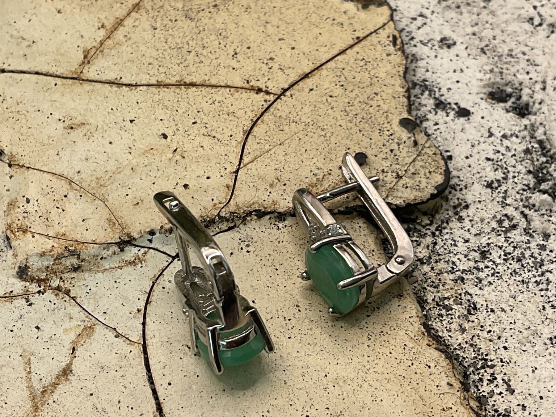 Orecchini pendenti & Orecchini a lobo: Smaragd Ohrstecker in Sterlingsilber – Nuovo (secondo la descrizione) da Luzern venduto da S.Kern01 2
