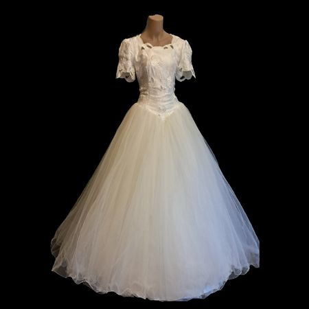 Brautkleid Vintage weiß Tüll Herve Paris Gr.36 Hochzeit