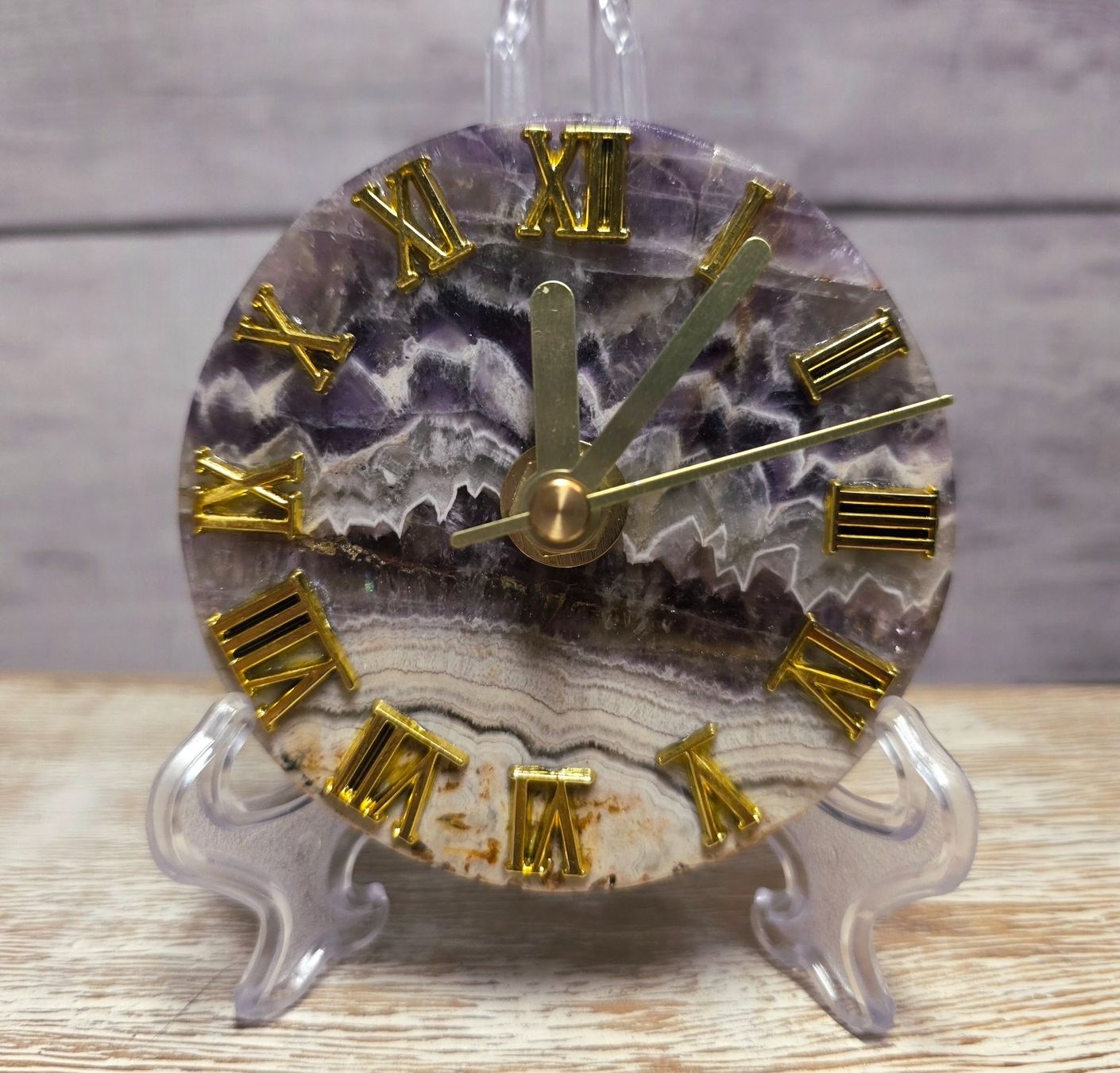Minerali & Pietre curative: Chevron Amethyst Uhr 126g – Nuovo e nell'imballaggio originale da Matzingen venduto da Shay_Crystalz
