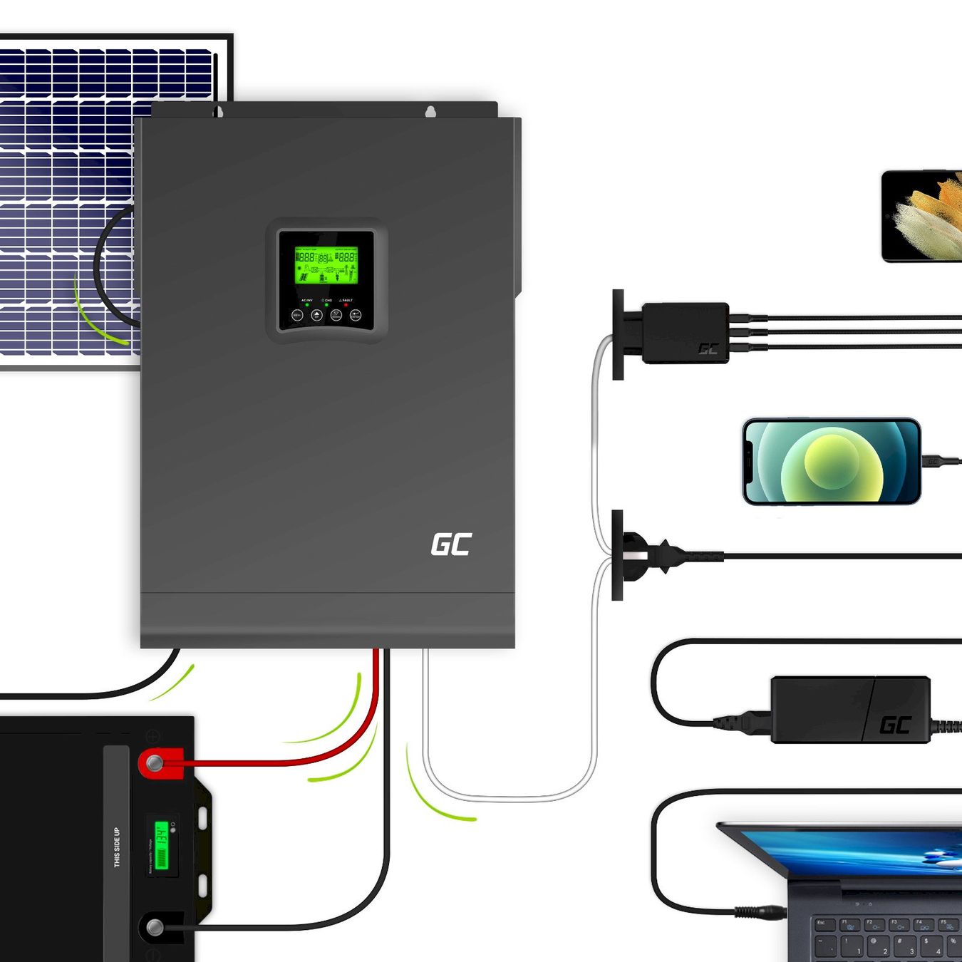 Dispositivi a energia solare: Green Cell Solar Wechselrichter 48V 3kW – Nuovo e nell'imballaggio originale da Bottighofen venduto da zaap 1