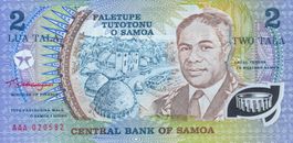 Samoa 2 Tala 1991 P-31a UNC, AAA Präfix