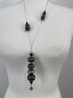 Colier Perle gris/ noir