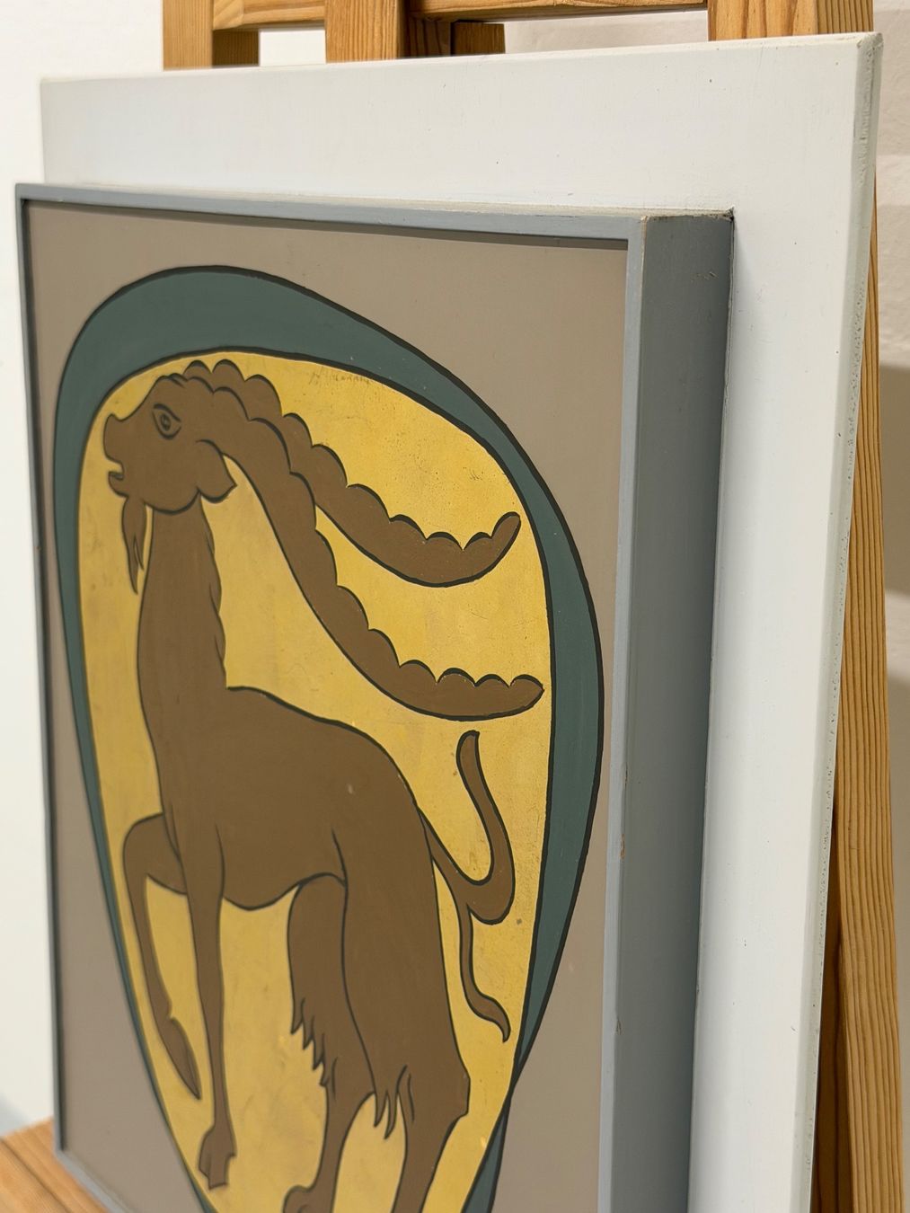 Gemälde: Vintage Schweizer Sternzeichens Steinbock - Glarus Wappen – Gebraucht aus Basel von PAUL_ART 5