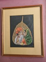 Bild auf Peepal Blatt Indien Hand Malerei 25X30 Vintage