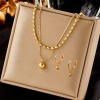 18k vergoldete: Halskette & Ohrringe, Neu & Elegant!