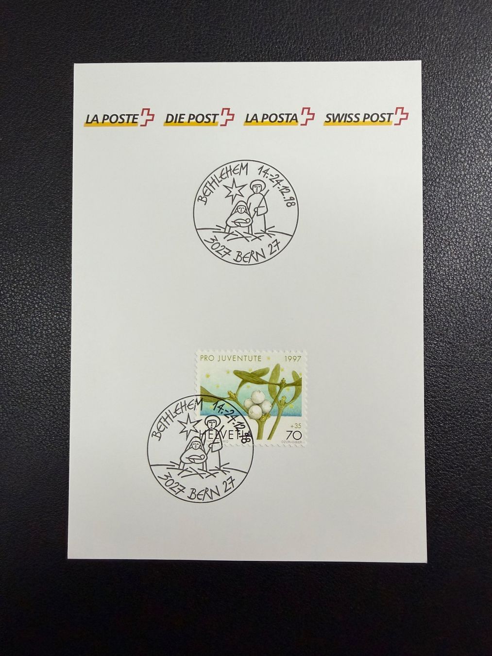 Stempel: Bern 27 Bethlehem 1998 Sonderstempel – Gebraucht aus oberrüti von jeanmei