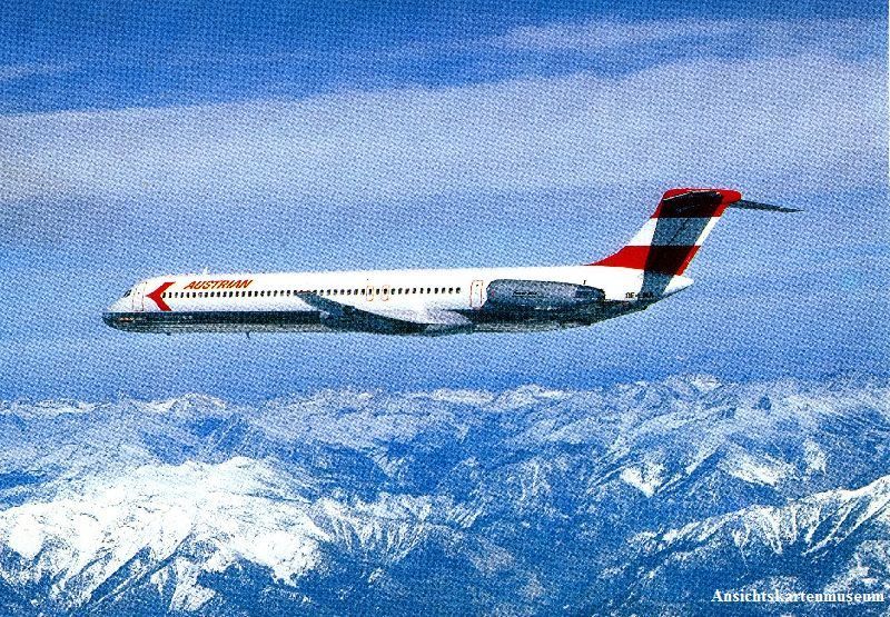 Cartoline postali: AUA - Austrian Airlines MD-81 + c1985 – Usato da Emmenbrücke venduto da teestube