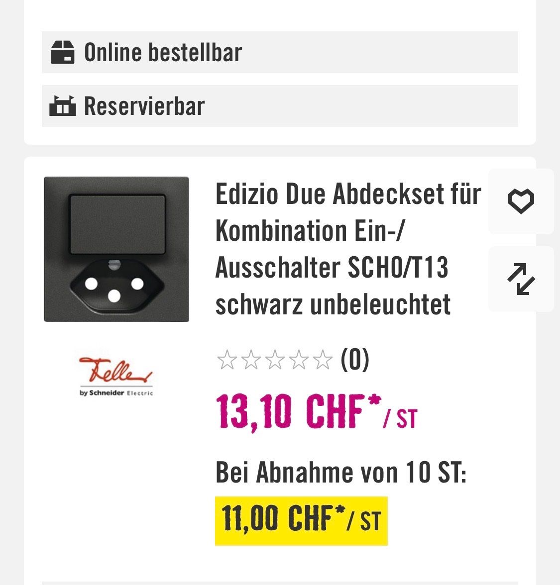Feller Interruttori: Feller Abdeckung KKombi t13 – Usato da Biel/Bienne venduto da Ebabil 3