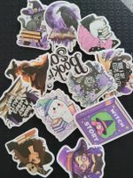 Lot de stickers autocollants thème sorcellerie halloween 