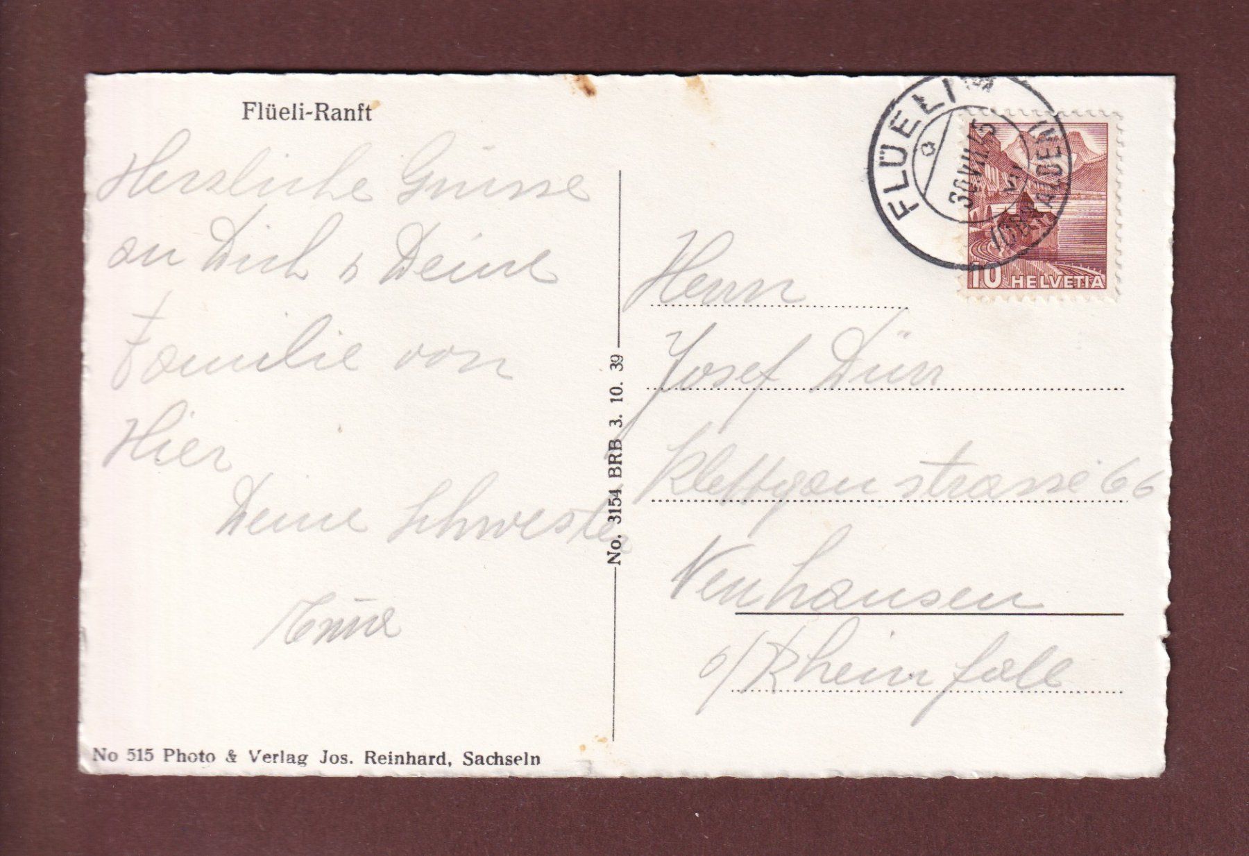 Ansichtskarten: FLÜELI-RANFT - 1945 – Gebraucht aus Pully von nicecards-shop 1