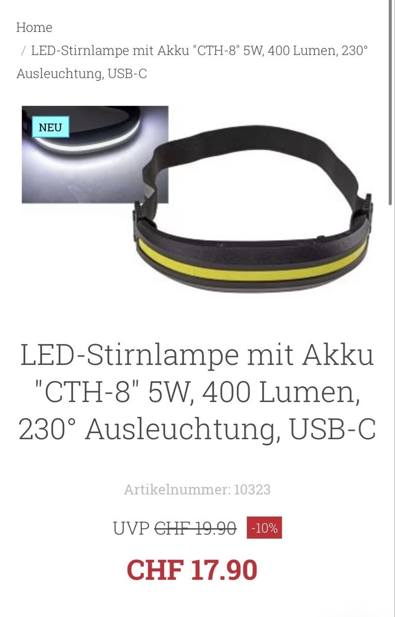 Lampade: Stirnlampen LED (2x) – Nuovo (secondo la descrizione) da Meilen venduto da Harley.