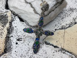 Vintagestil Ohrstecker, Emaille u. Markasiten