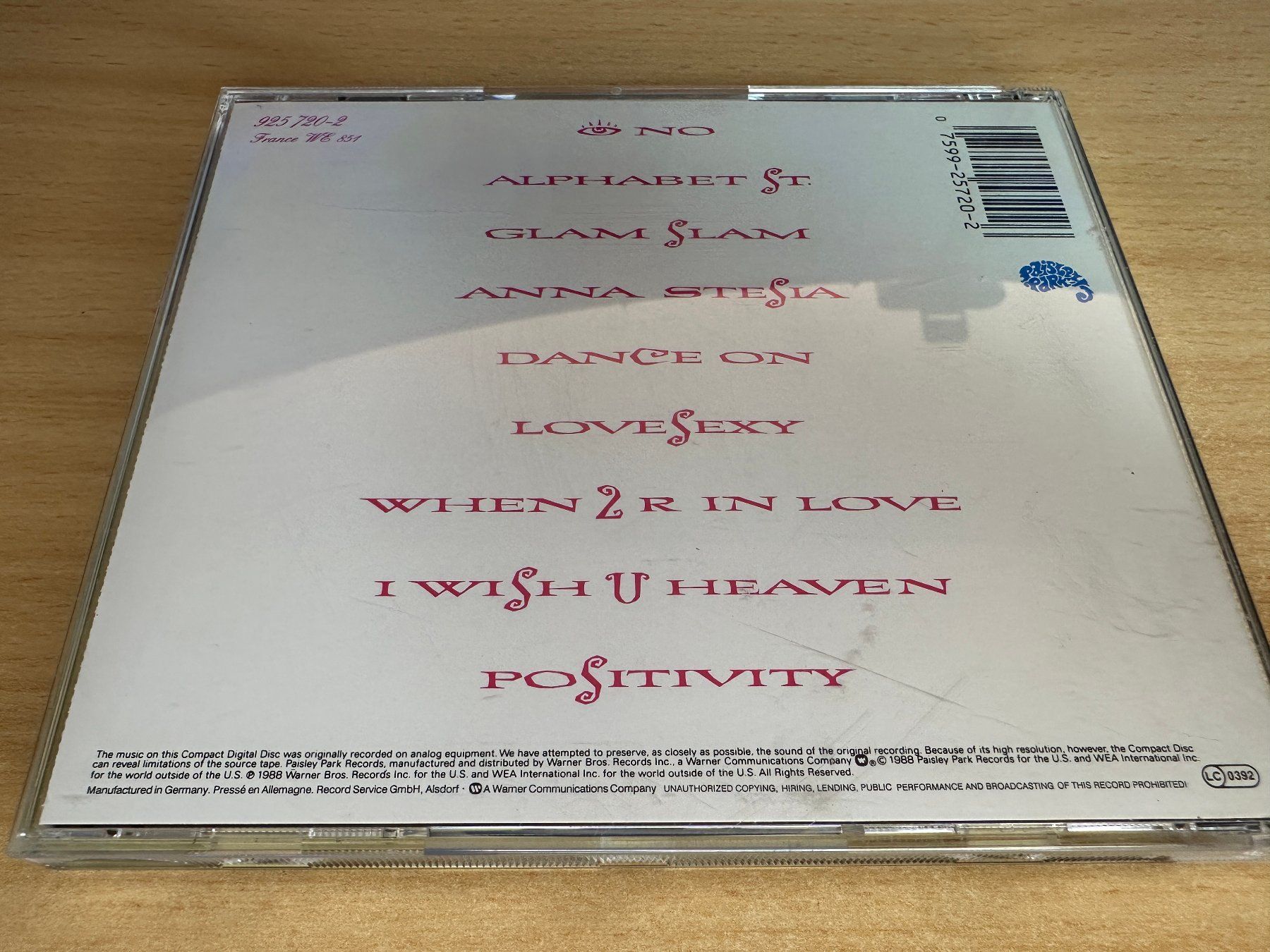 CD: Prince – Lovesexy – Usato da Rikon im Tösstal venduto da Alpenmutz 1