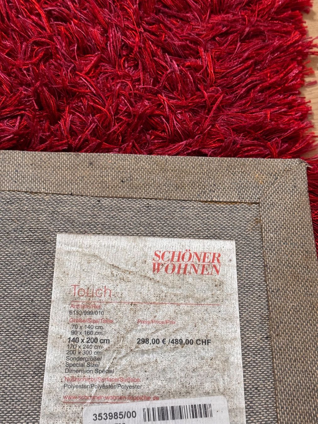 Tappeti: Schöner Wohnen Teppich, Rot, 140x200cm – Usato da Frick venduto da mue_w5vt 1