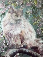 gerahmtes Katzenbild in Perlmutt Optik