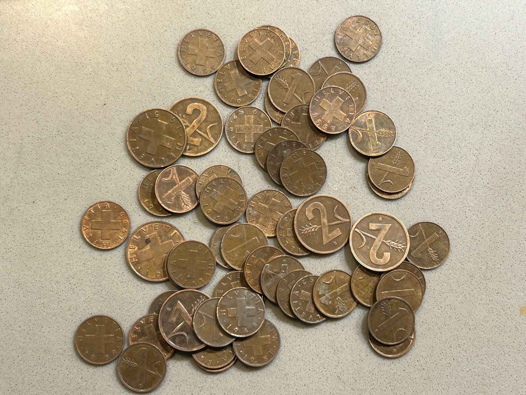 Alle Münzen: Lot 1- und 2-Räppler – Gebraucht aus Basel von toy_t8bb