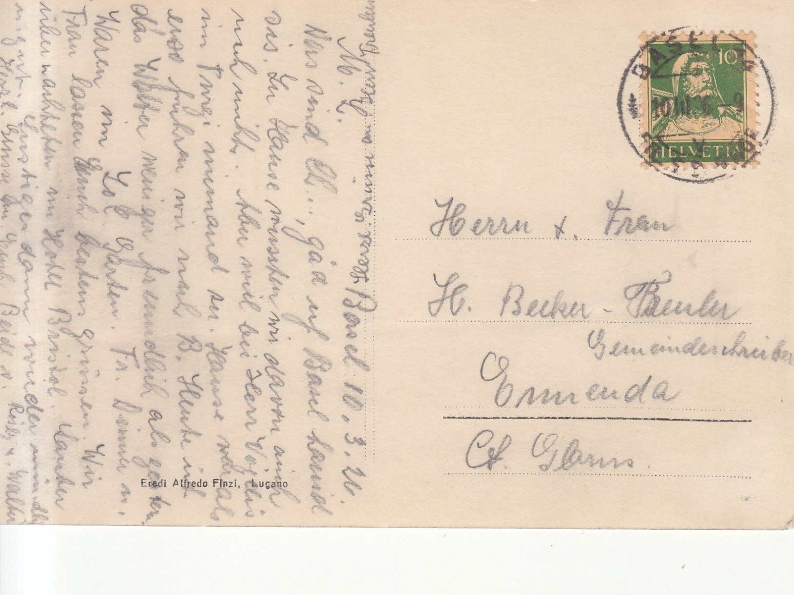 Cartoline postali: Basel 1926 – Usato da Bürglen TG venduto da StampGraf 1