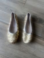 GOLDENE BALLERINAS UNGETRAGEN GRÖSSE 36