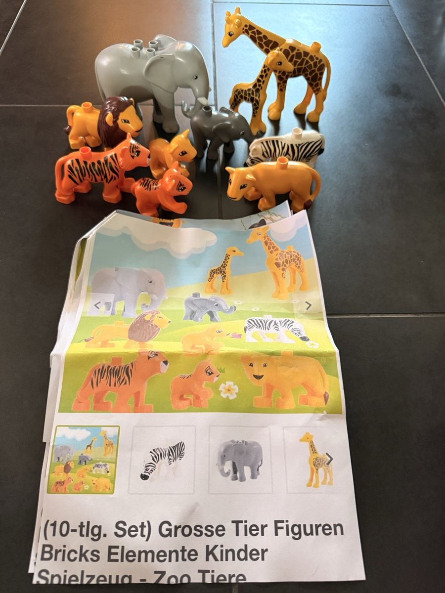 Jouets: 10-tlg. Set Bricks Elemente Tiere Zoo – Neuf (Voir description) à Lohn-Ammannsegg par SamanthaF