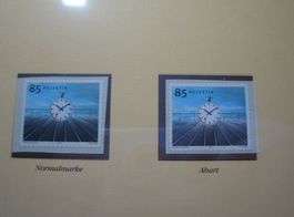 Abart Dauermarke Bahnhofsuhr 2003 **, mangelhafter Farbauftr