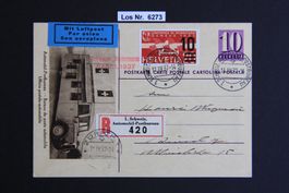 F Postkarte mit Luftpost 1937                       Los 6273