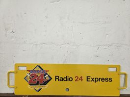 SBB CFF Schild Radio 24 Express Metall gelb Original