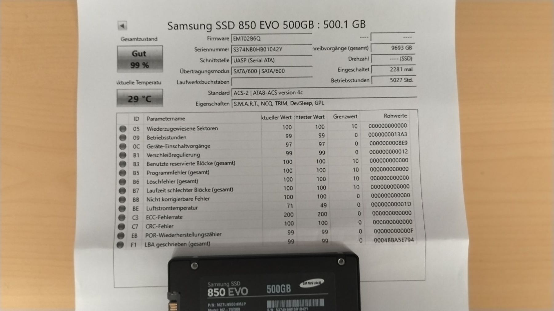 Samsung Dischi rigidi: Samsung SSD 850 EVO 500GB gewipt – Usato da Wallisellen venduto da mic_gg2g 2