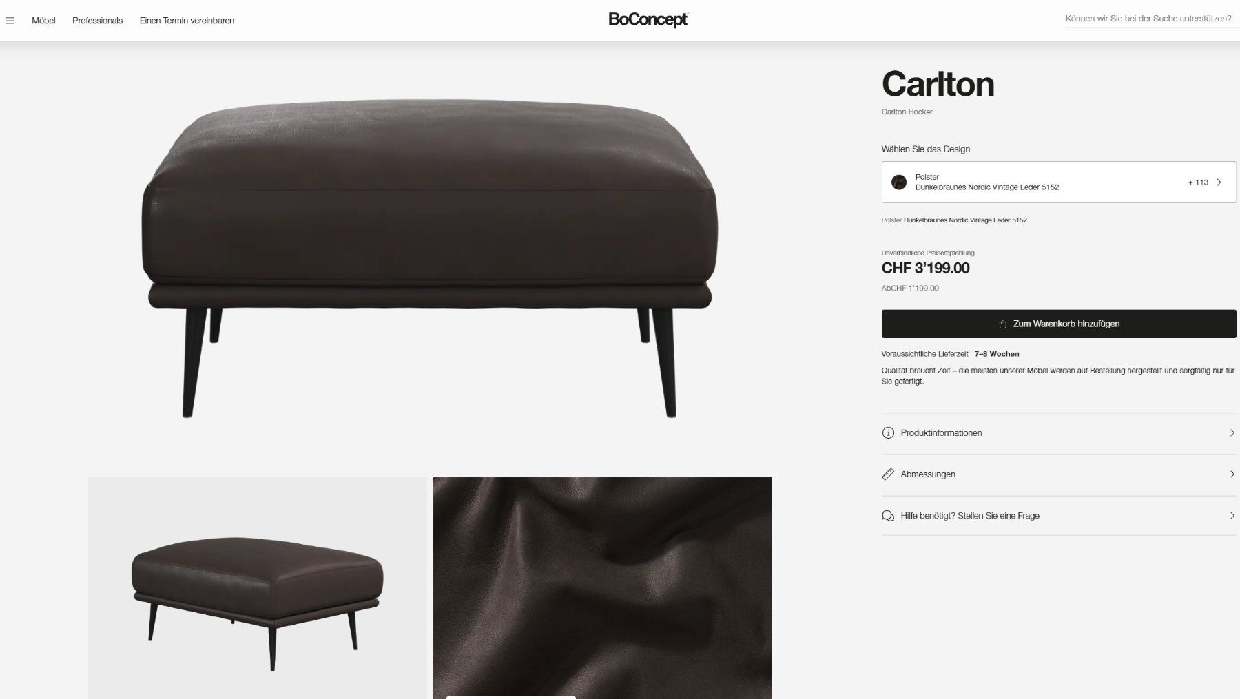 Boconcept Sgabelli: BoConcept Carlton Hocker - Leder – Usato da Basel venduto da Feysen