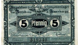 Cottbus Gefangenenlager 5 Pfennig 01.10.1917 VZ++-UNZ