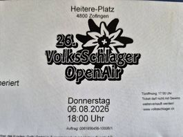 2 Tickets fürs 26. Volksschlager Openair Heitere